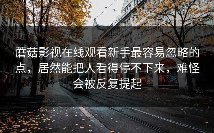 蘑菇影视在线观看新手最容易忽略的点，居然能把人看得停不下来，难怪会被反复提起