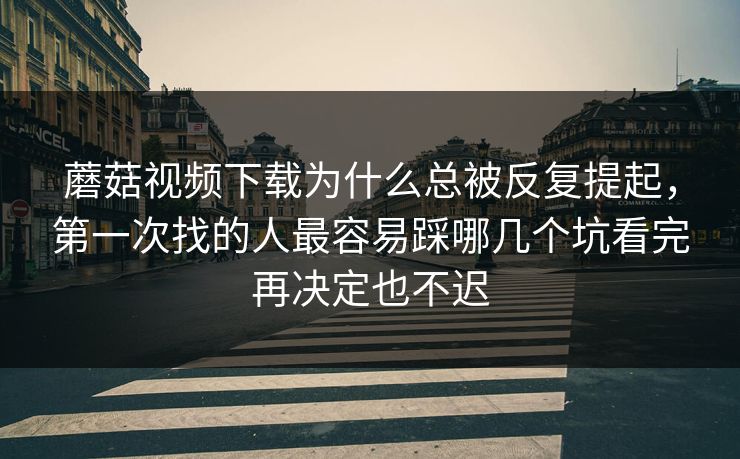 蘑菇视频下载为什么总被反复提起,第一次找的人最容易踩哪几个坑看完再决定也不迟