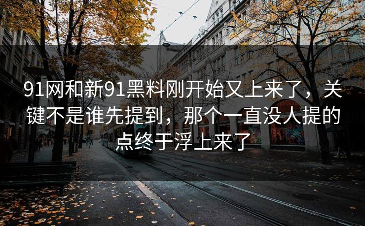 91网和新91黑料刚开始又上来了，关键不是谁先提到，那个一直没人提的点终于浮上来了