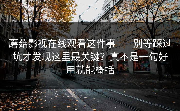 蘑菇影视在线观看这件事——别等踩过坑才发现这里最关键？真不是一句好用就能概括
