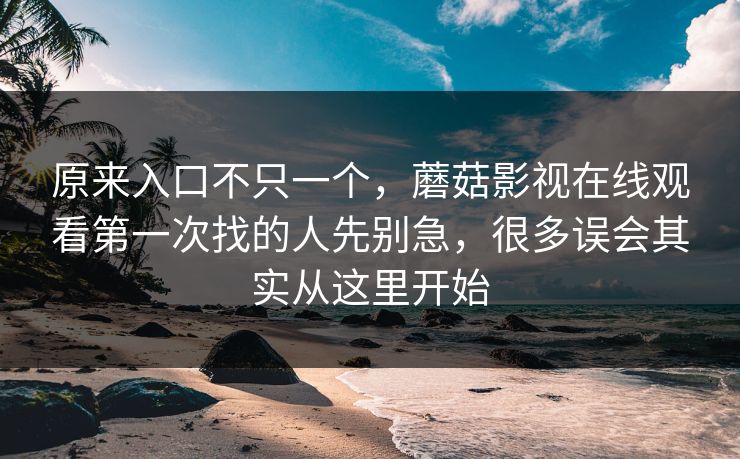 原来入口不只一个，蘑菇影视在线观看第一次找的人先别急，很多误会其实从这里开始