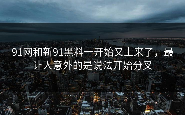 91网和新91黑料一开始又上来了,最让人意外的是说法开始分叉 91网和新91黑料一开始又上来了,最让人意外的是说法开始分叉