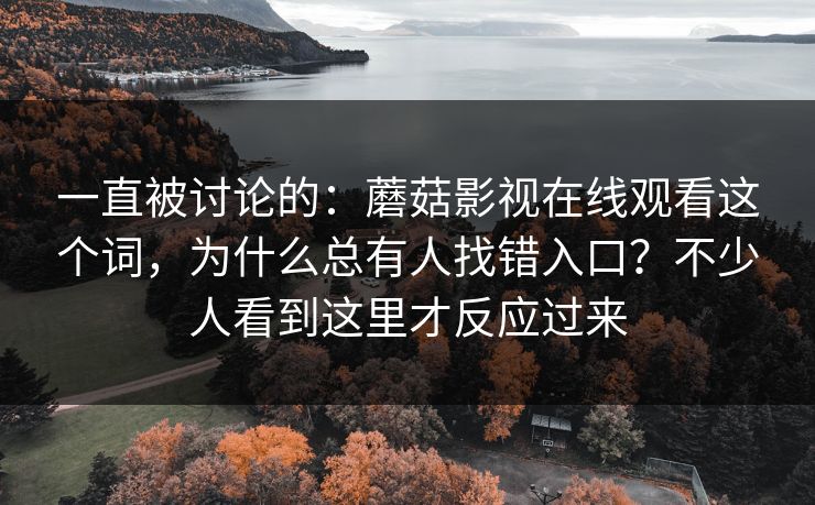 一直被讨论的：蘑菇影视在线观看这个词，为什么总有人找错入口？不少人看到这里才反应过来